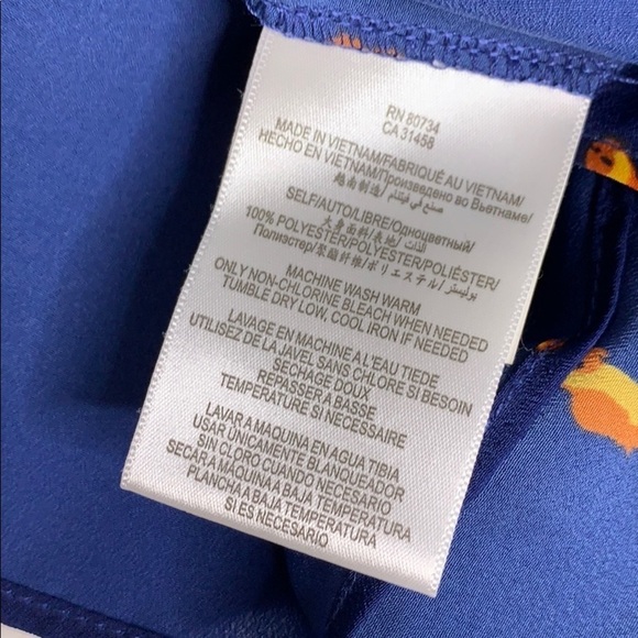 BCBGeneration Parrot Bird free flowing tulip short navy medium women’s - Picture 8 of 8